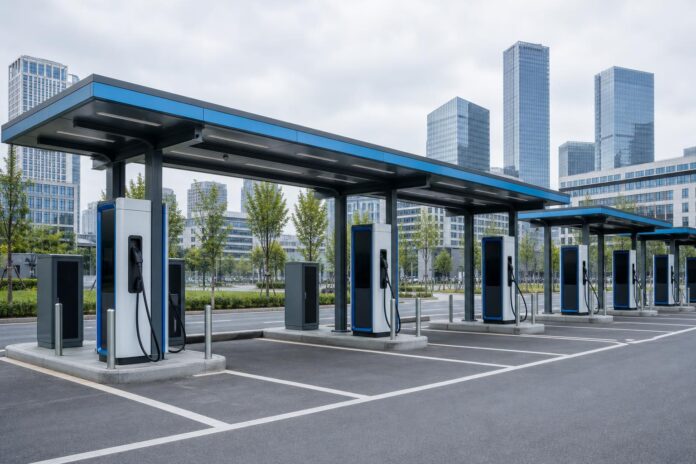 Stazione di ricarica per veicoli elettrici in ambiente urbano